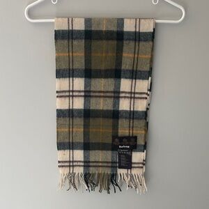Barbour Tartan Lambswool Fringe Scarf - 10”x70”